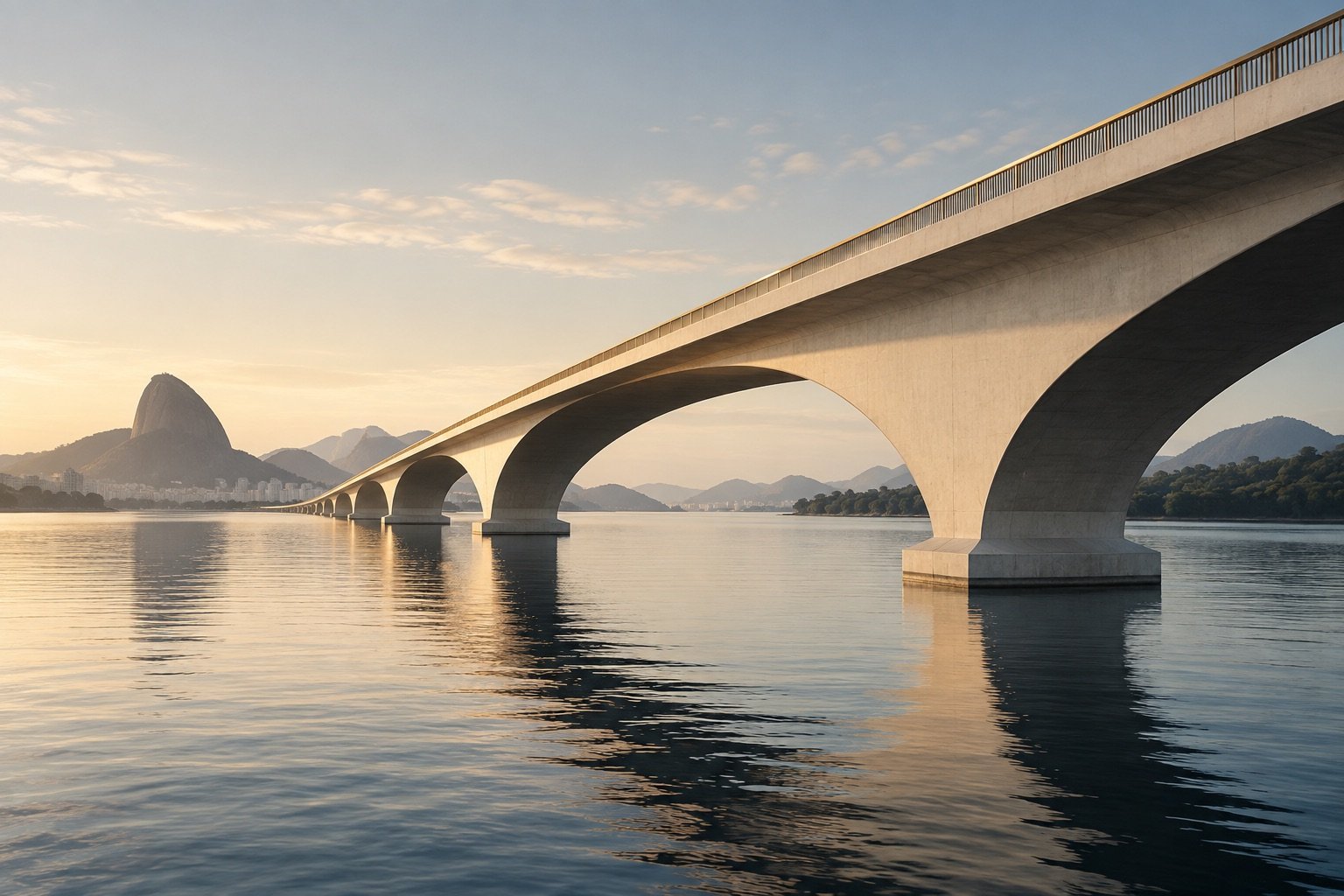Ponte contemporânea sobre um rio
